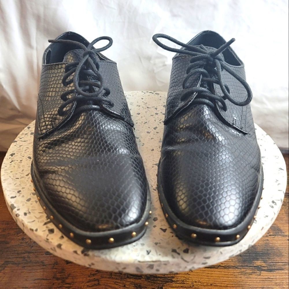 London Rebel Studded Lace Up Shoes